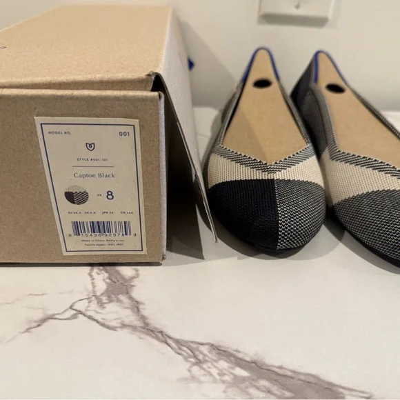 Rothy's Women's Black and White Flats - Picture 3 of 6